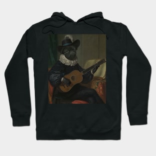 Oil Painting Musician Dog Portrait Hoodie